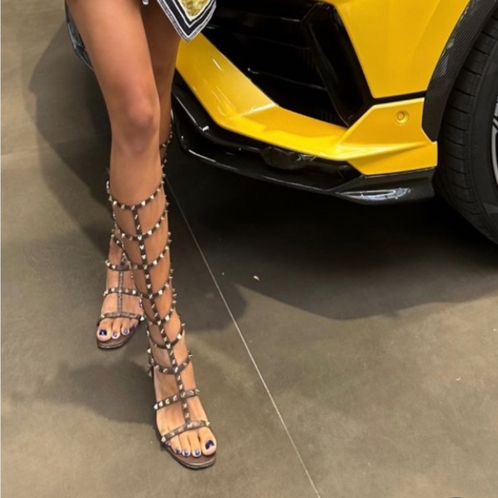 KURT GEIGER CARVELA Black Leather Gladiator Sandals Made in Italy Size 36 (6US) - Picture 13 of 14